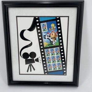Sylvester Tweety Bird Framed USPS Stamp Collection 1999 Film Strip looney Tunes